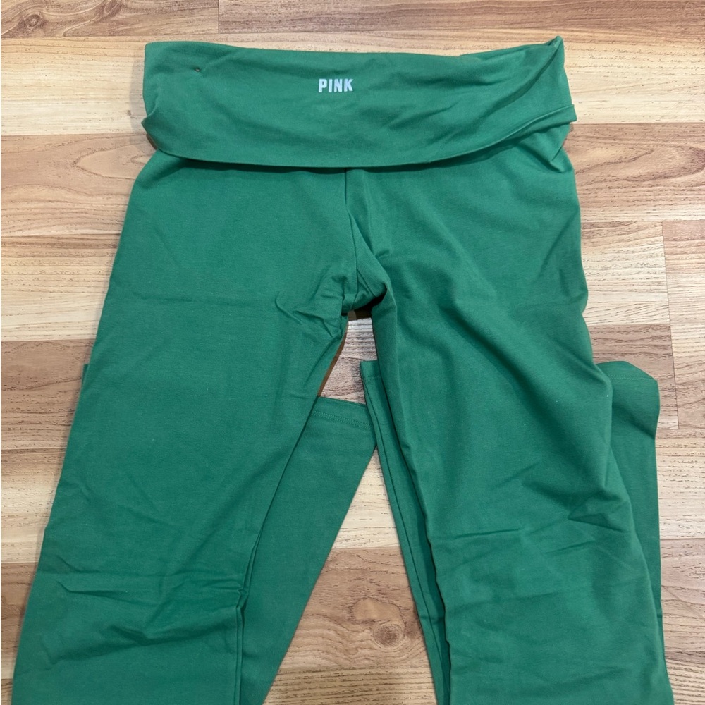 PINK Victoria's Secret Green Wide Leg Pants